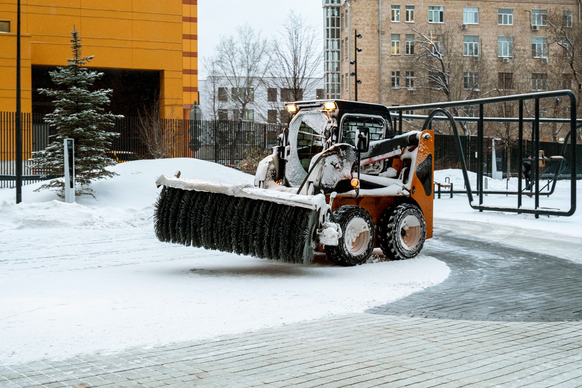 Snow removal with a loader.